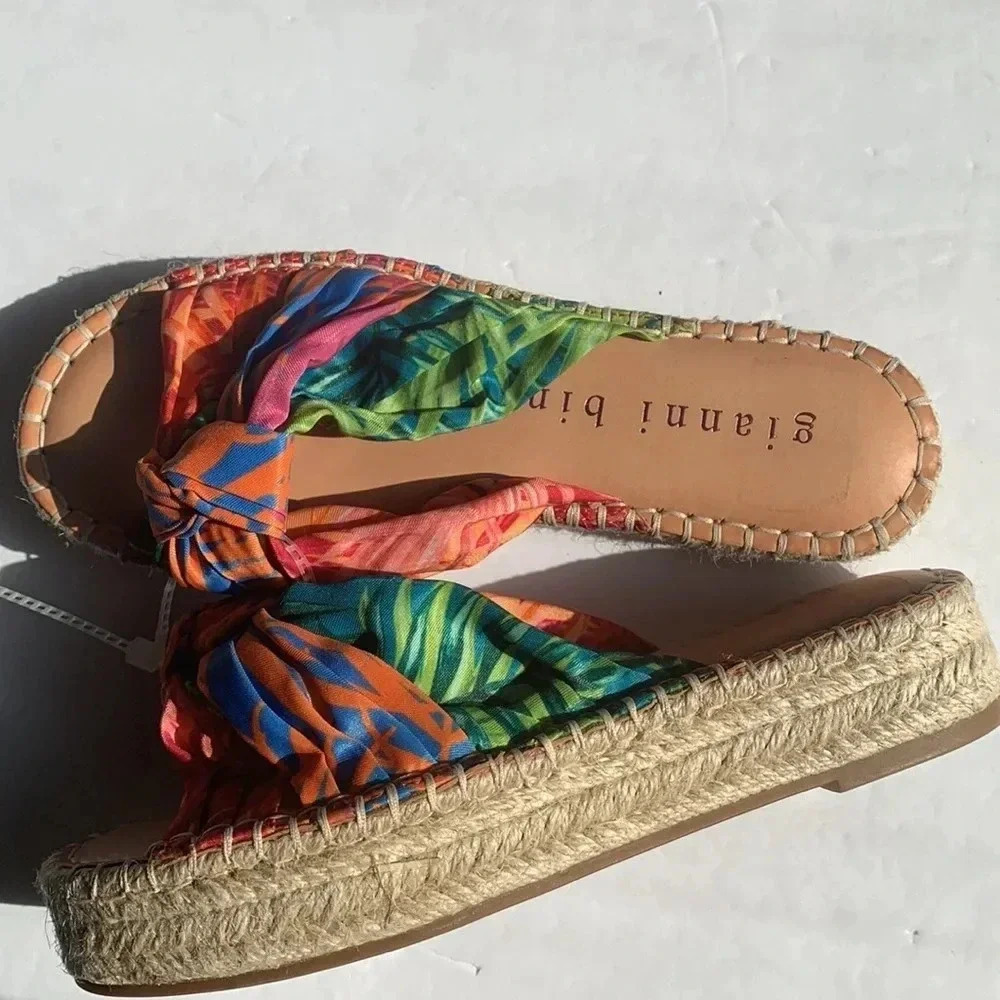 Gianni Bini Knot Espadrilles Wedge Women’s Sandals Sz 5.5 New - Picture 2 of 11